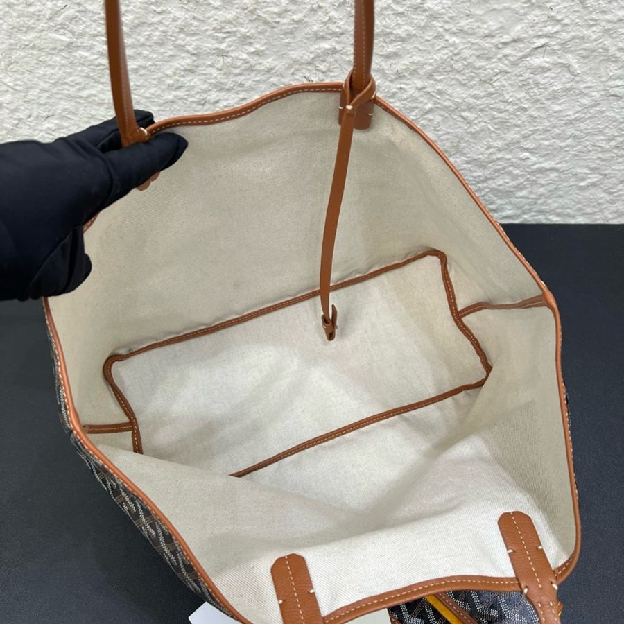 🤎Goyard戈雅黑棕色中號托特 Y字老花子母包托特包單肩包腋下包購物袋 👜-7