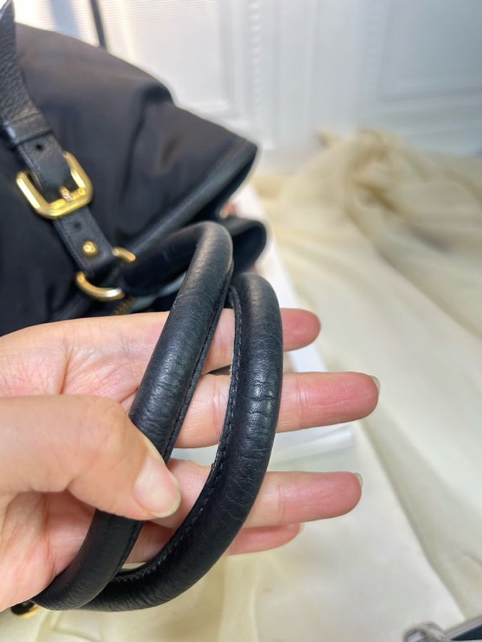 Prada普拉達 黑色尼龍布托特包 購物包-5