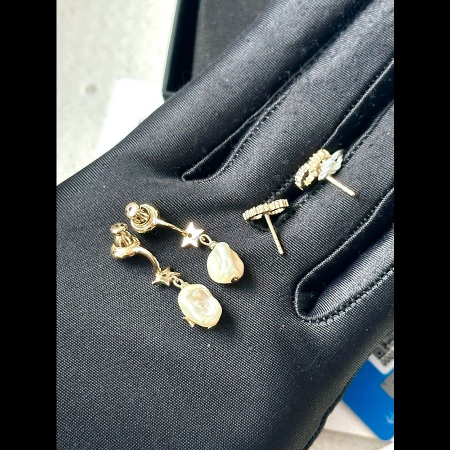 Dior/迪奧 星星巴洛克珍珠耳釘-4