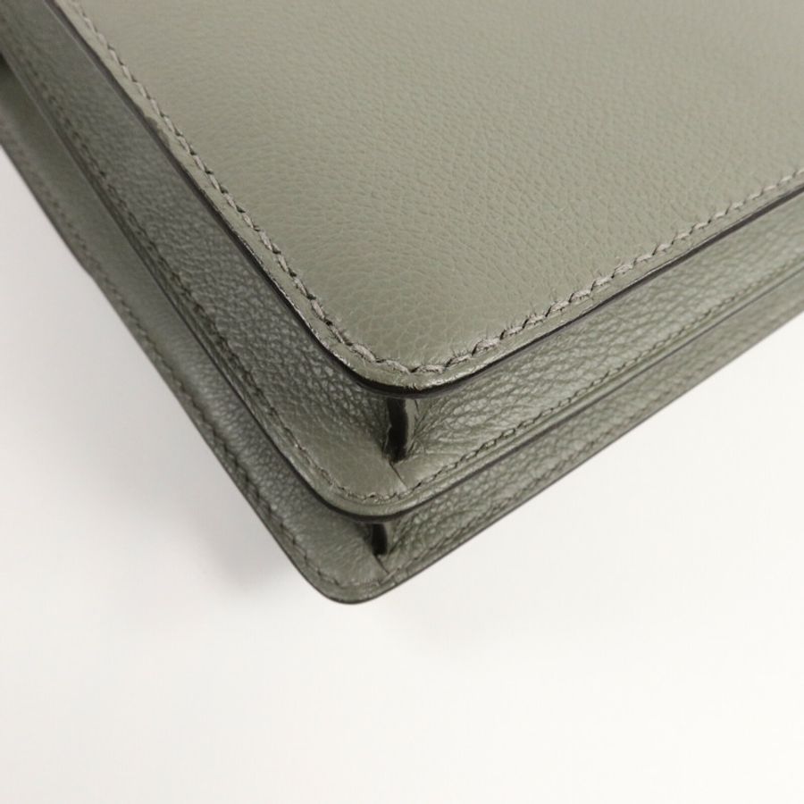 HERMES Evercolor皮革Roulis 23肩背袋Gris Meyer-11