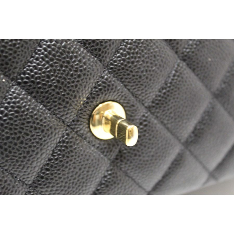 Chanel Black Quilted Caviar Leather Classic Maxi Double Flap Bag-18