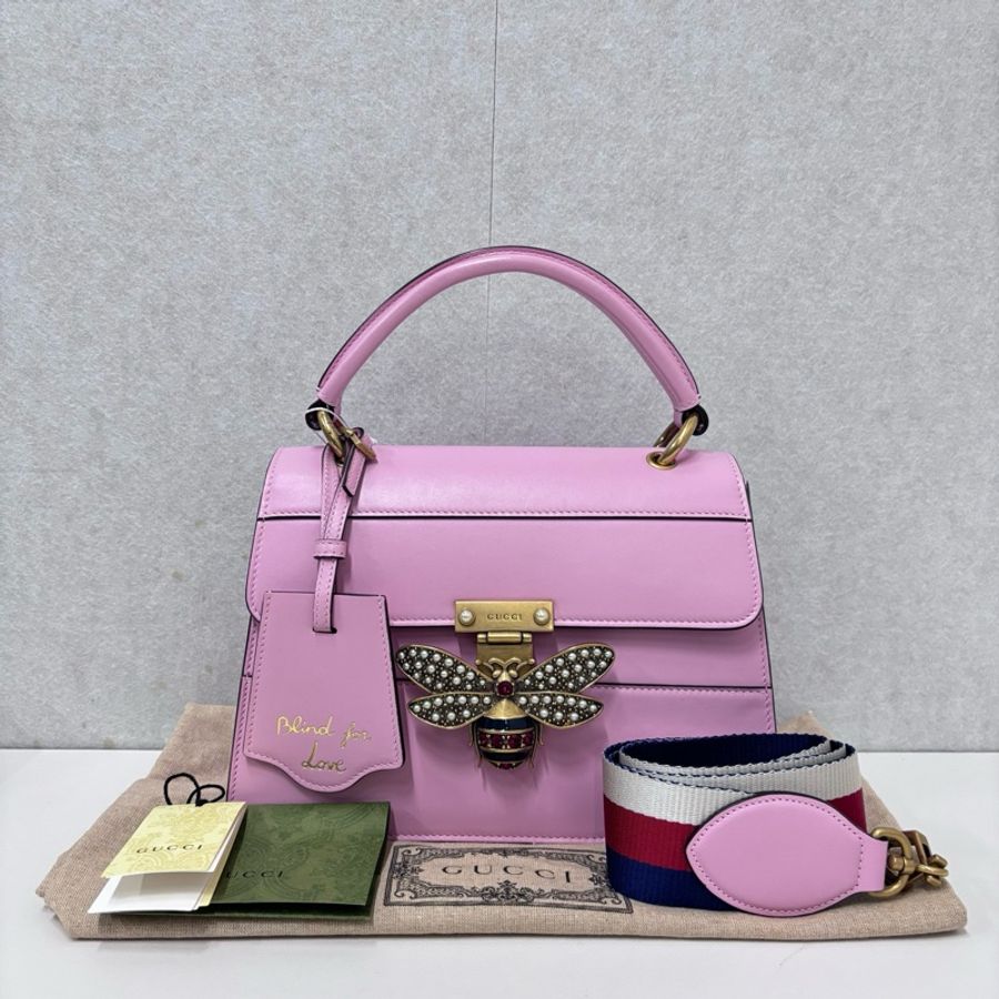 Gucci 全皮粉色瑪格麗特 黑標024-0