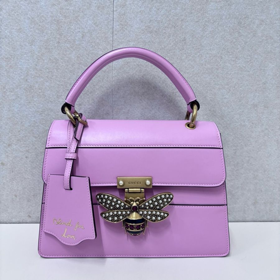 Gucci 全皮粉色瑪格麗特 黑標024-1