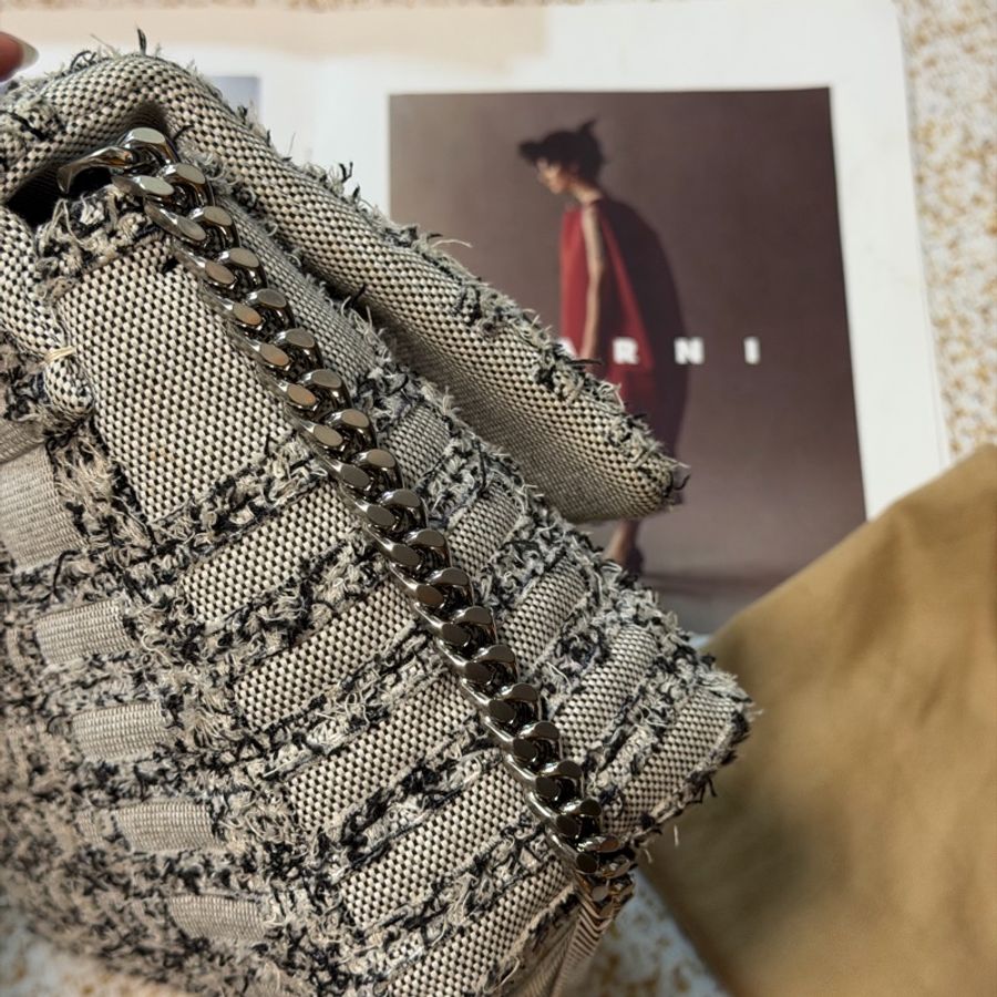 Burberry • 經典灰色棉麻刺繡郵差鏈條包 #🈶原廠塵袋 #全網最低-8