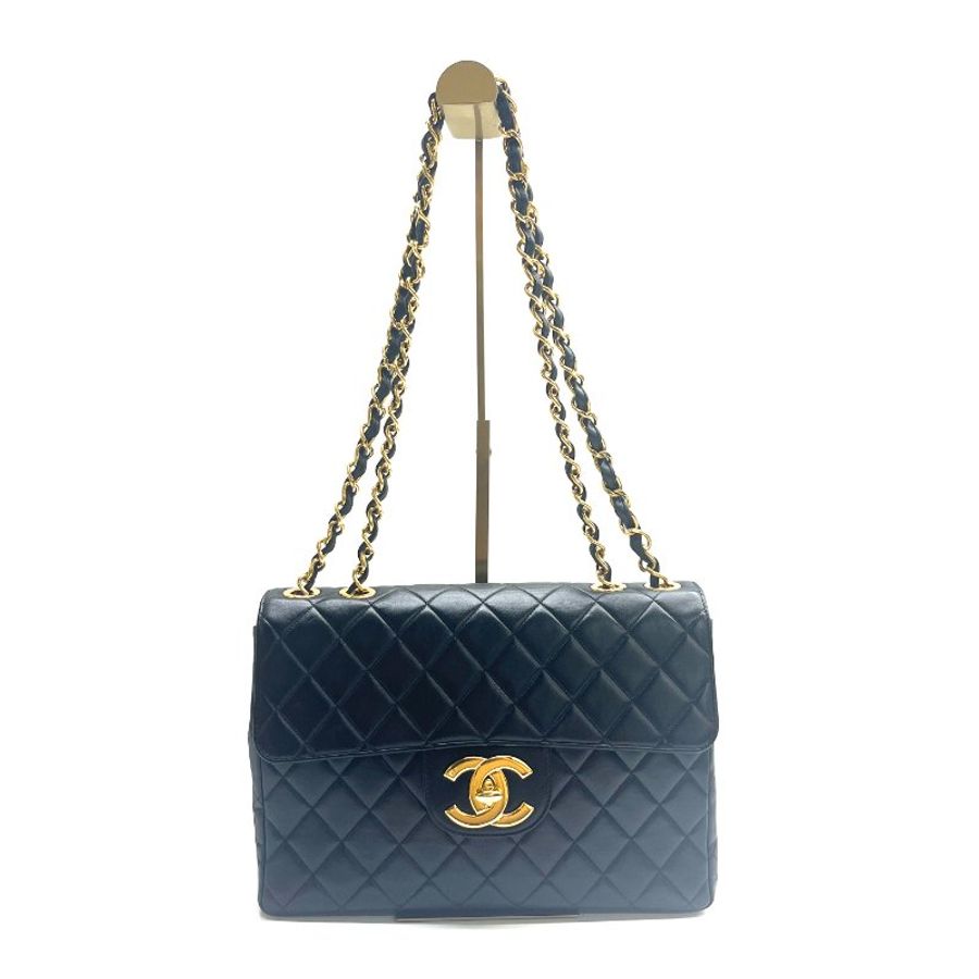 Chanel 黑金 貝嫂 30 4開 肩背包-0
