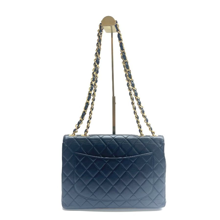Chanel 黑金 貝嫂 30 4開 肩背包-1