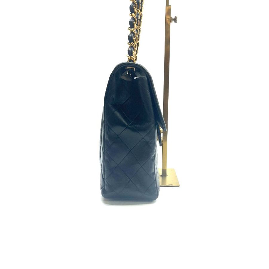 Chanel 黑金 貝嫂 30 4開 肩背包-2