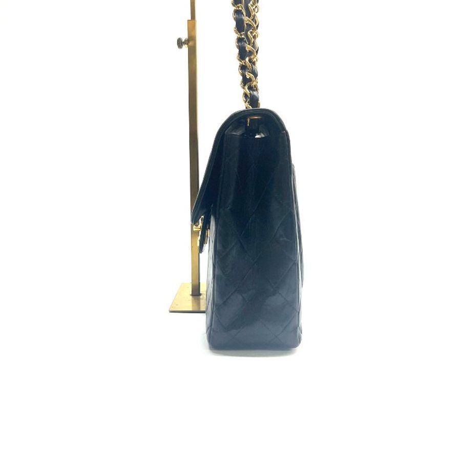 Chanel 黑金 貝嫂 30 4開 肩背包-3