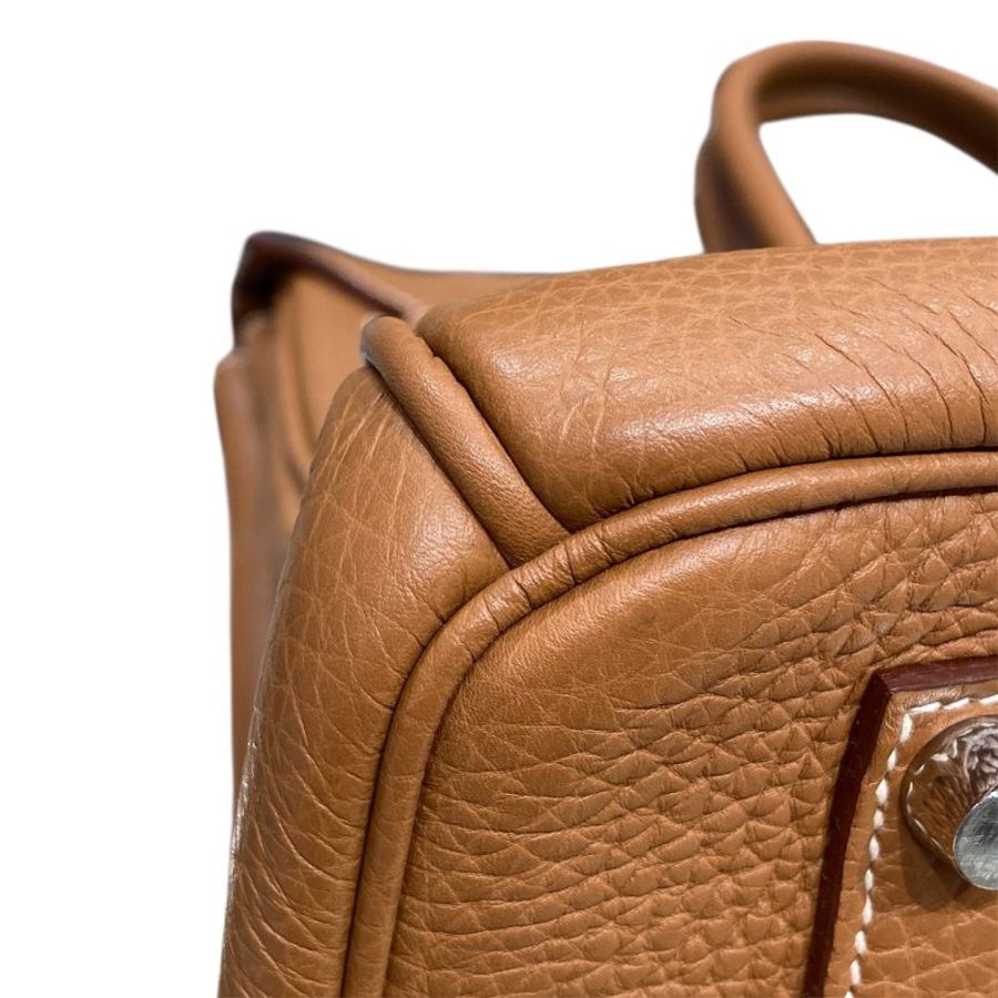 HERMES 愛馬仕 BIRKIN 35 柏金包 TOGO皮 金棕色 銀釦-5