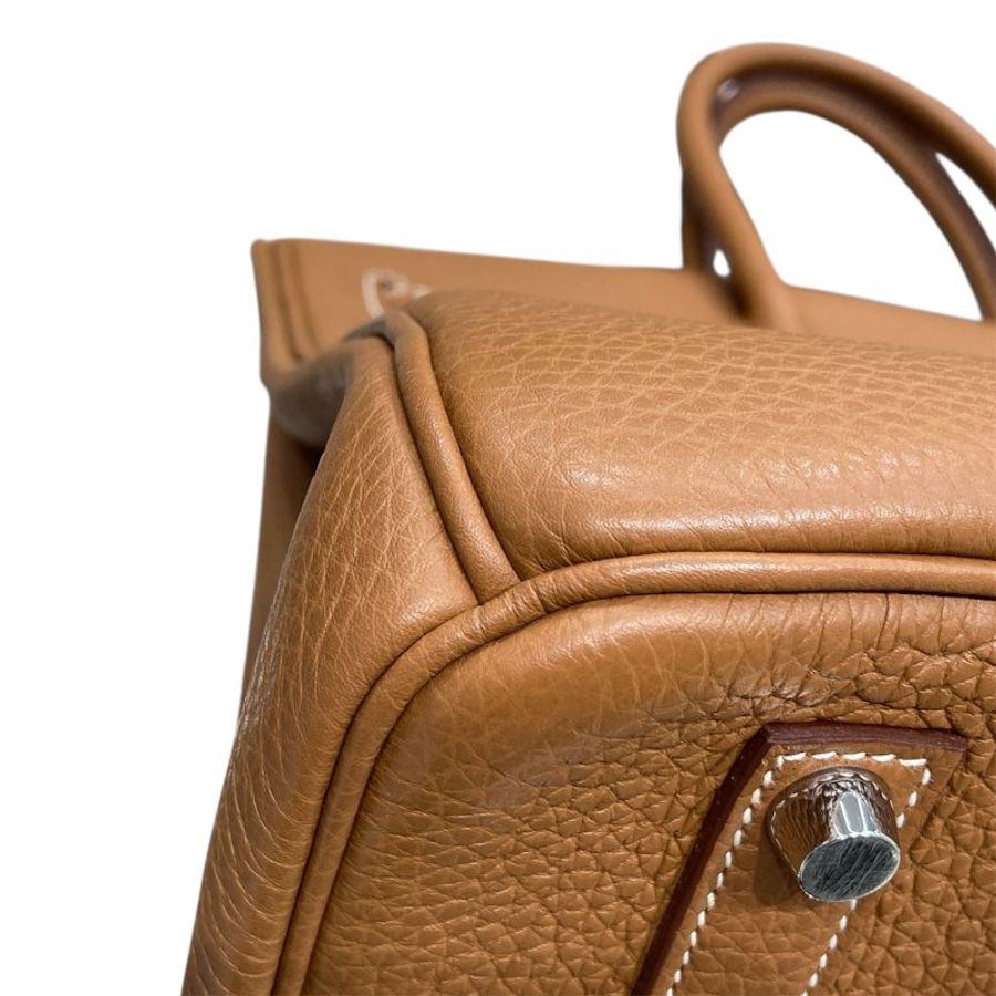 HERMES 愛馬仕 BIRKIN 35 柏金包 TOGO皮 金棕色 銀釦-7