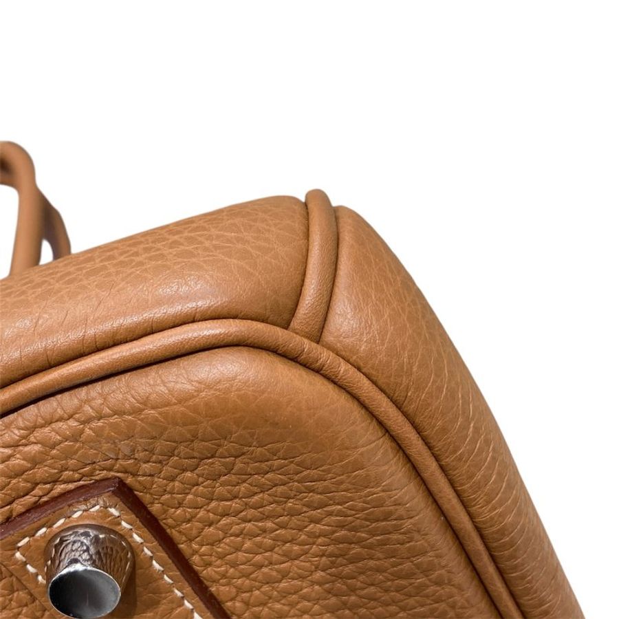 HERMES 愛馬仕 BIRKIN 35 柏金包 TOGO皮 金棕色 銀釦-8