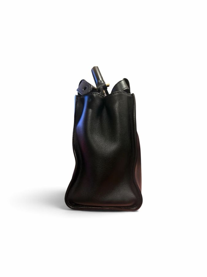 FENDI Peekaboo Iconic Medium 黑色小牛皮 豹紋小牛毛內裡 手提肩背包-1