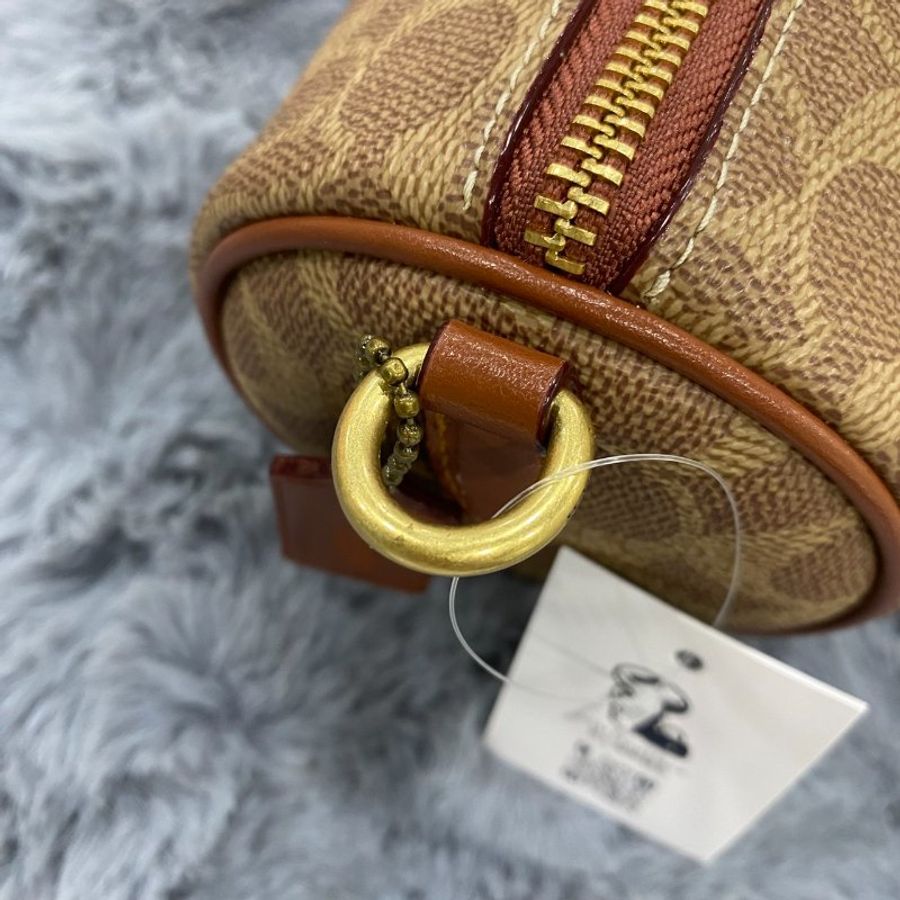 Coach 經典 SIGNATURE 老花圓桶包-9