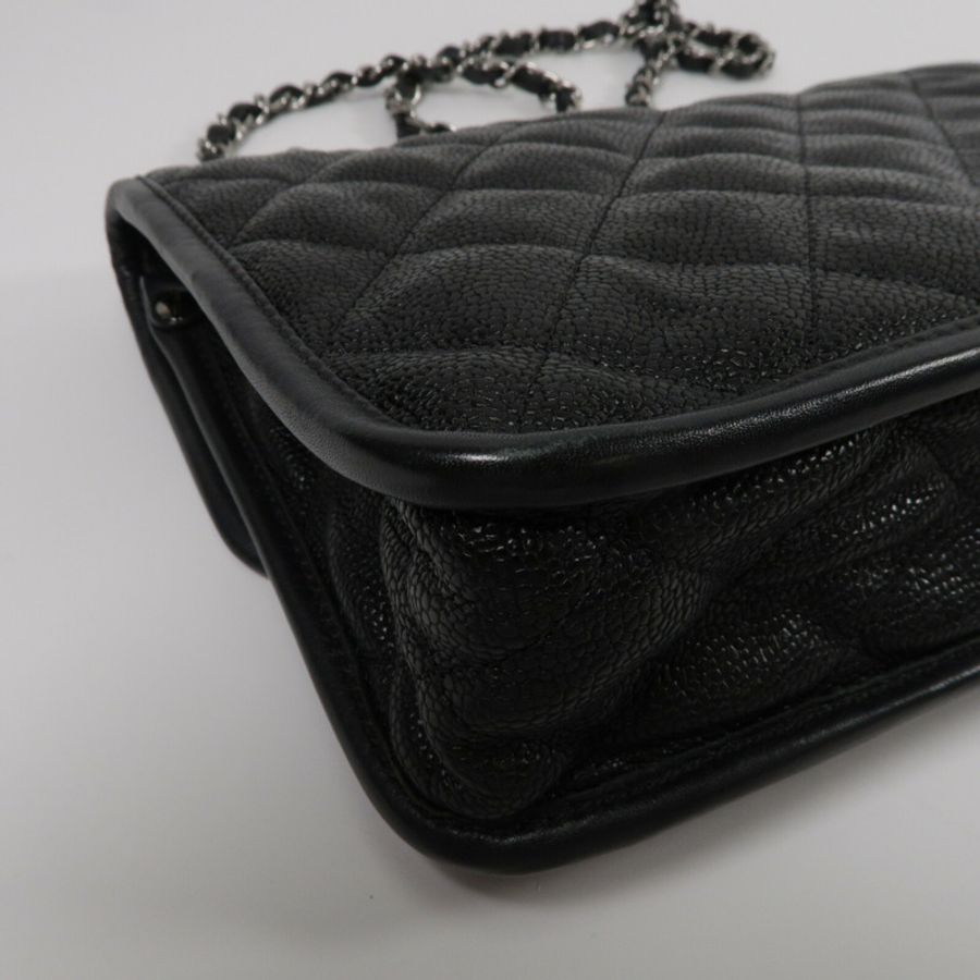 CHANEL 牛皮皮革French Riviera Flap鏈帶肩背袋-11