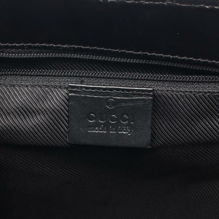 GUCCI Jackie GG帆布手提包 002-1065 黑色皮革二手女款-3