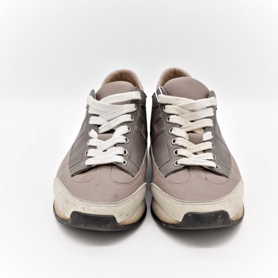Hermès 愛馬仕 Trail 運動鞋 深灰色 拼色 牛皮革 休閒鞋 男鞋 EU41 (平時 EU42 可穿)-9