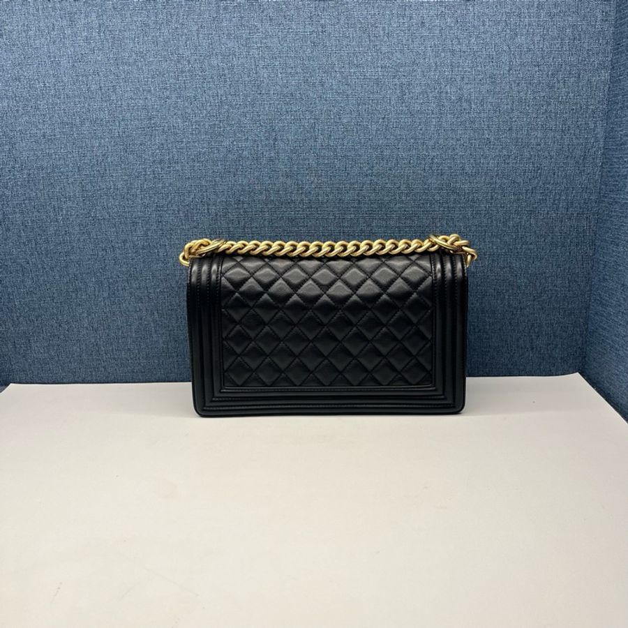 香奈兒CHANEL黑金小牛皮Leboy單肩斜挎包-1