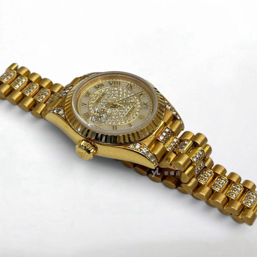 S4116-Rolex DayDate18K半滿天星腕錶-2