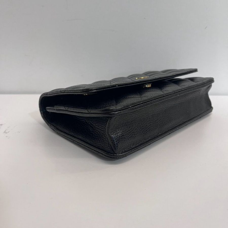 Chanel WOC 黑金荔枝牛-9