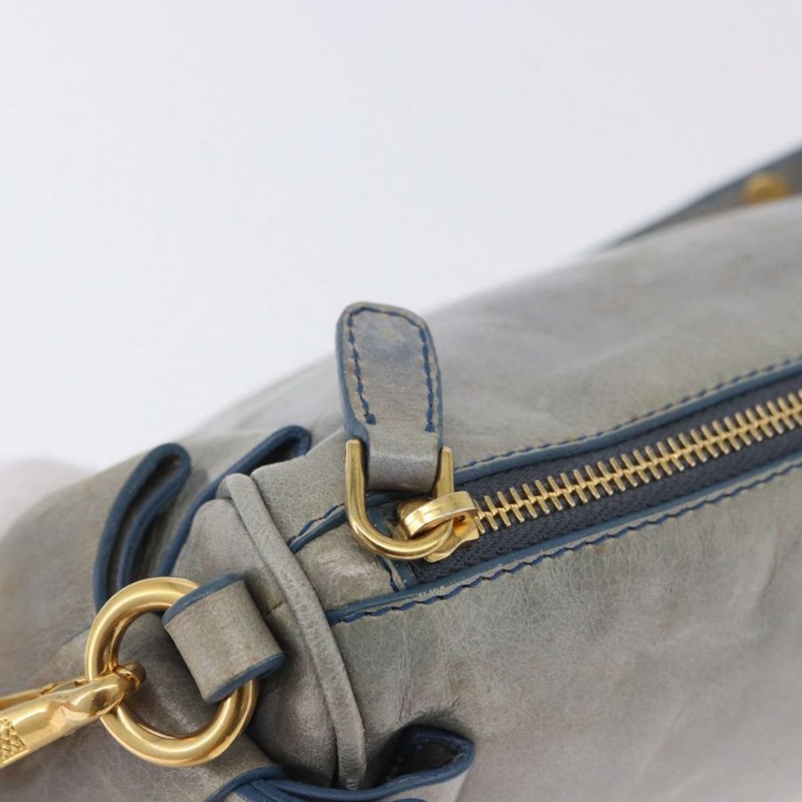 【日本直送】Miu Miu Vitellolux 淺藍色金色單肩包 Auth 202191M-19