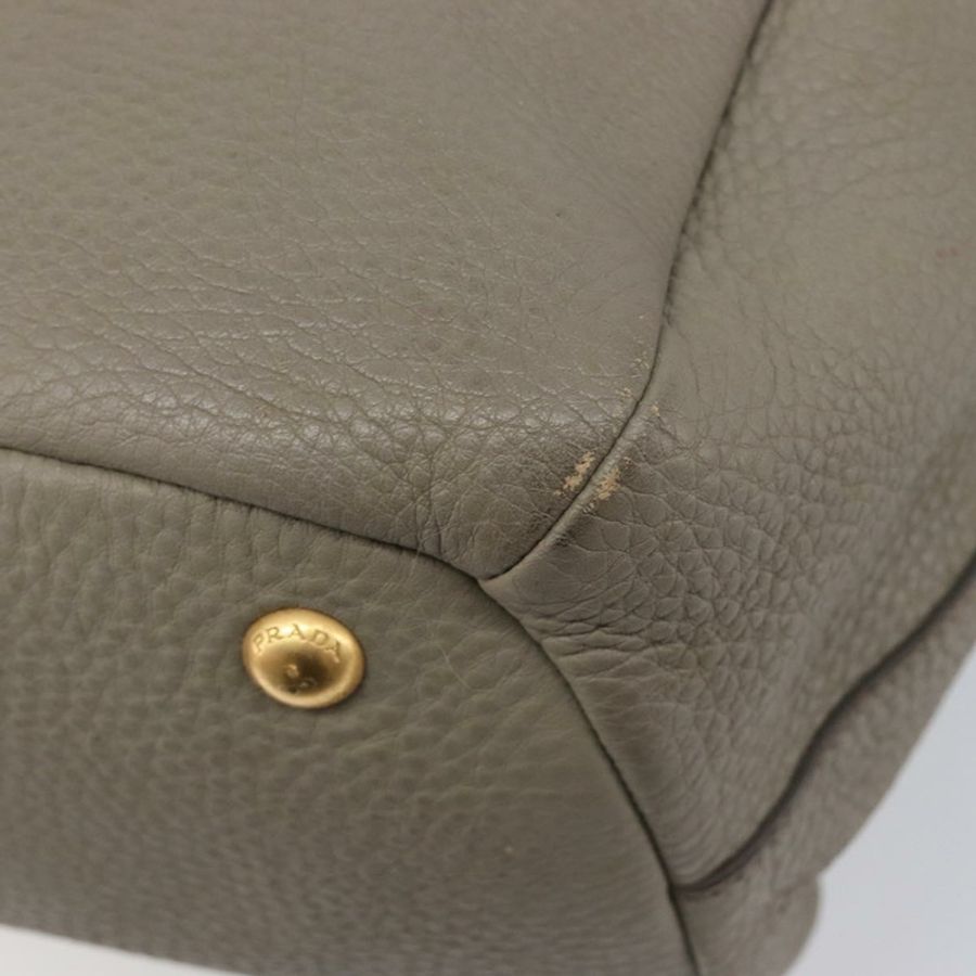 【日本直送】PRADA Vittero Dino 皮革雙肩包,灰色/金色,正品 202933V-17