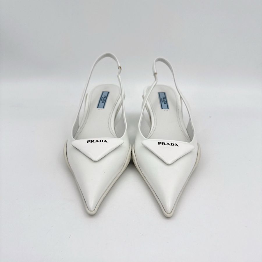 PRADA/普拉達異形跟高跟鞋白色 35.5碼-2