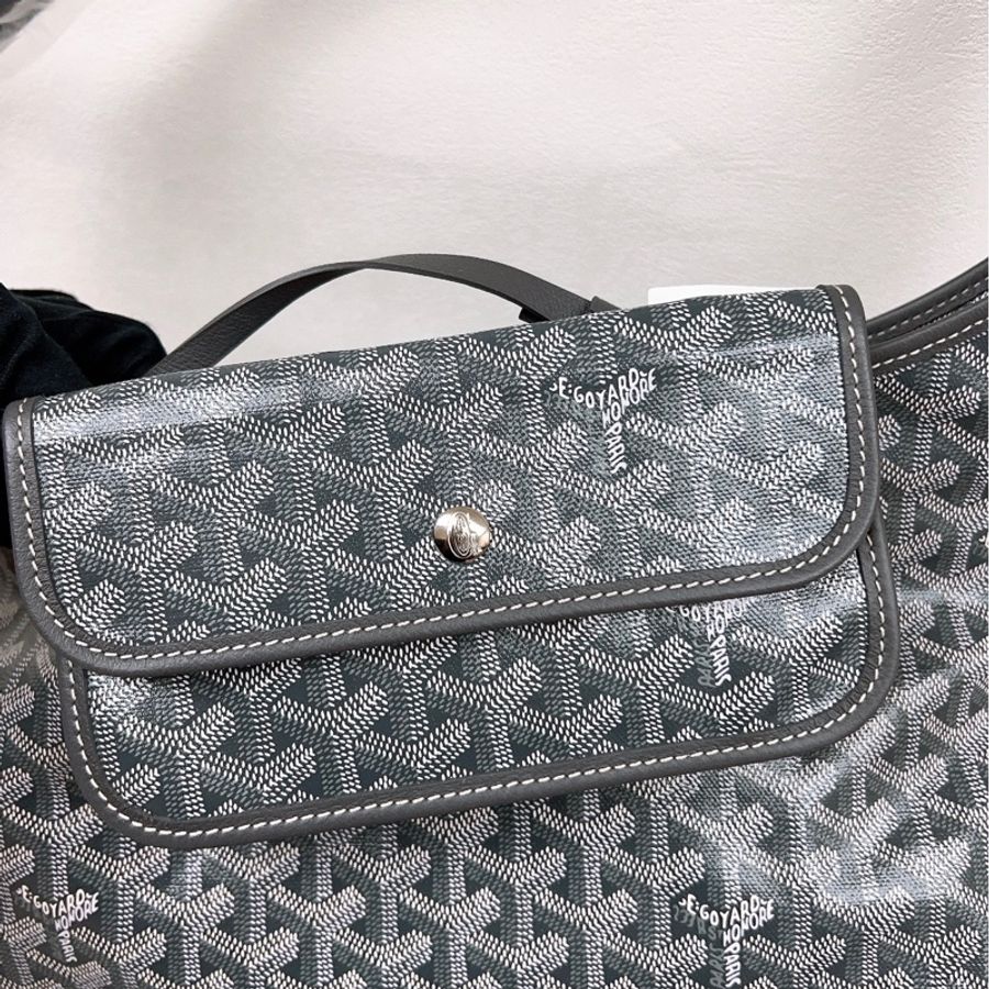 全新 Goyard boheme hobo 灰色老花肩背包-2