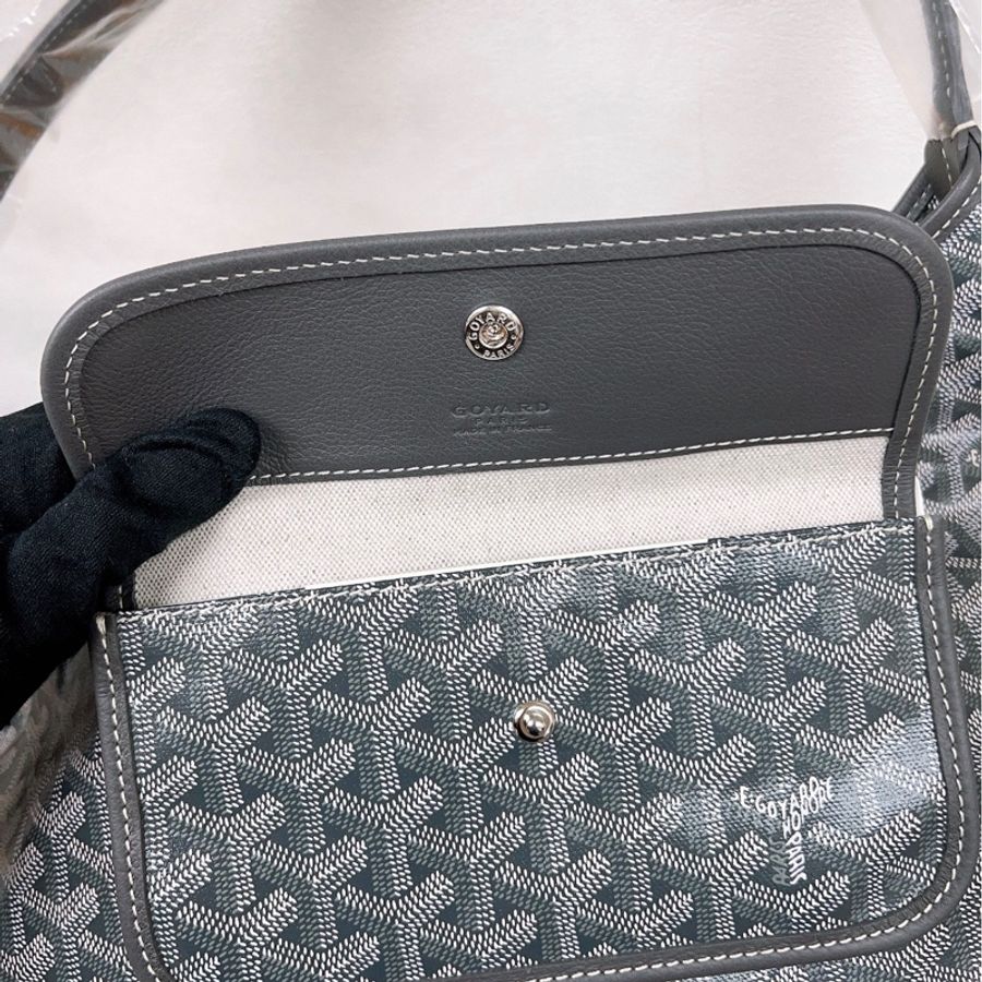 全新 Goyard boheme hobo 灰色老花肩背包-3