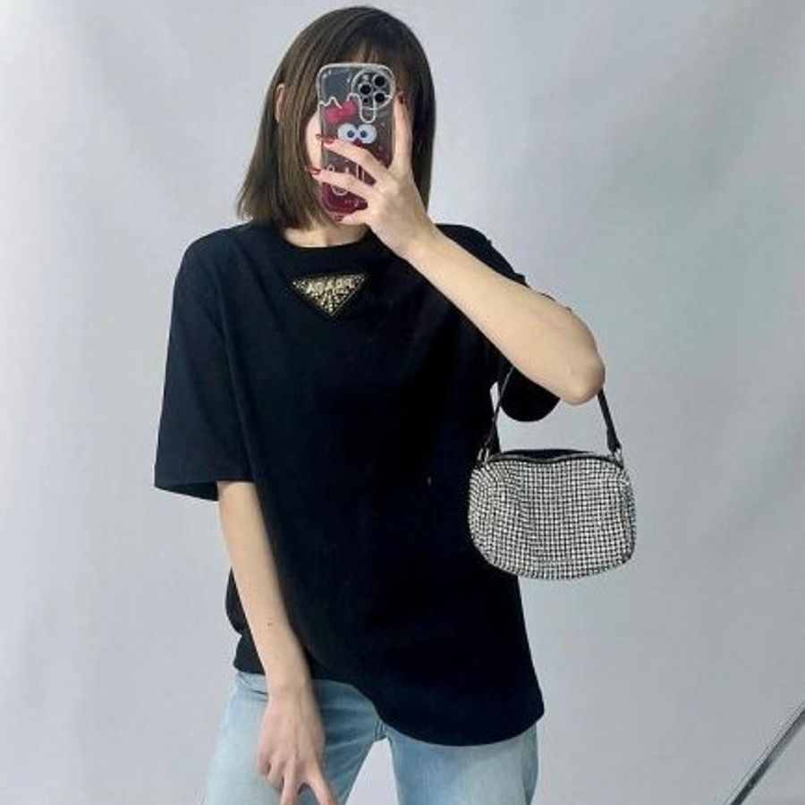 💎Han's house精品服飾💎PRADA 尼龍 拼接 短 T 短袖 T恤 原價35800-6