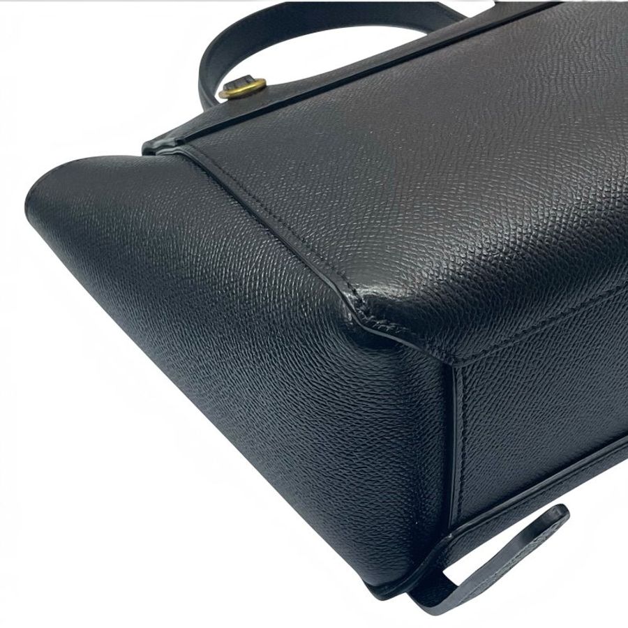 CELINE 賽琳 Nano Belt Bag 黑色牛皮 手挽 肩背 兩用袋-7