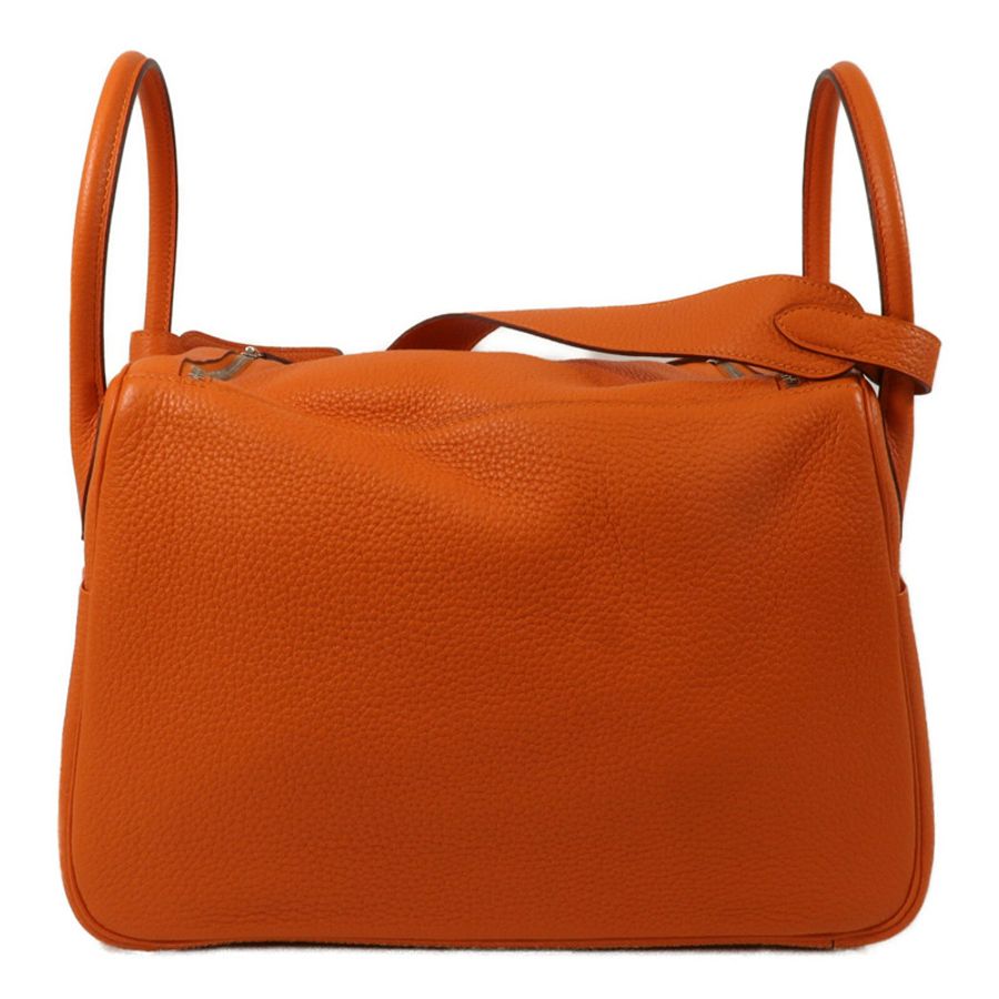 HERMES Clemence皮革Lindy 34手挽肩背兩用袋Orange-1