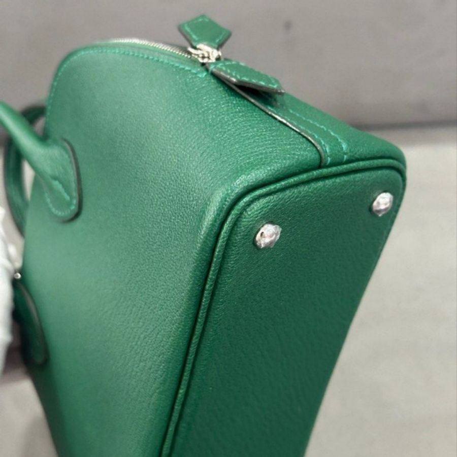 🌈Hermes💚Mini Bolide💚寶石綠銀扣🌈有單(有購買證)🌟全新閑置🌈山羊皮🌟Stamp W🌟有盒💚minibolide🌟bolide🌟愛馬仕🌟-7