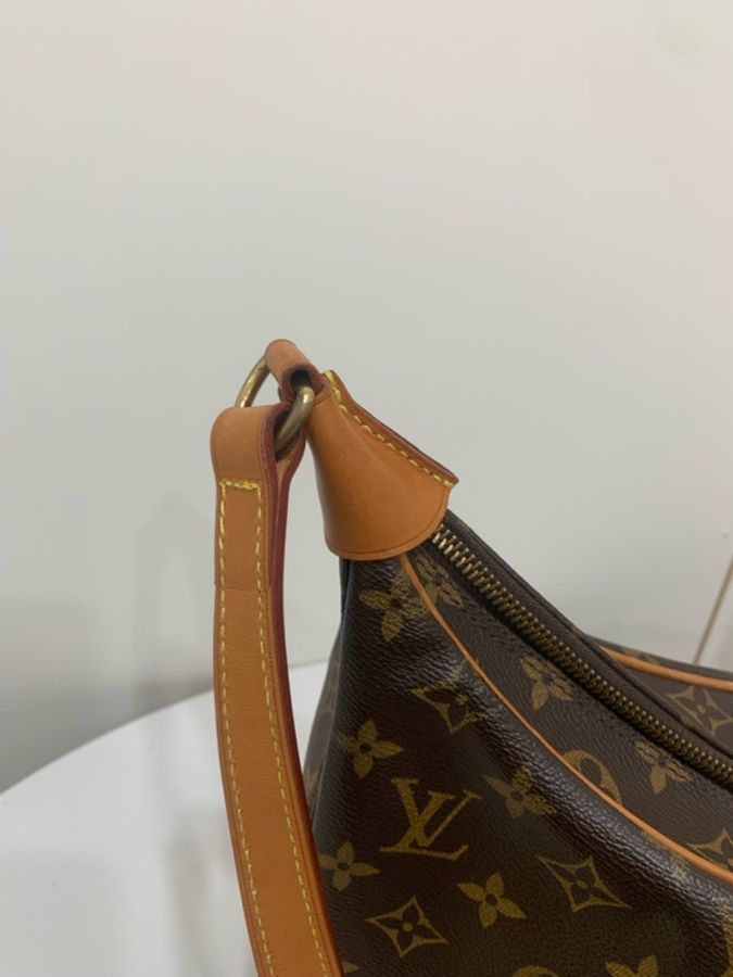 LV路易威登 中古款老花牛角包 單肩包-9