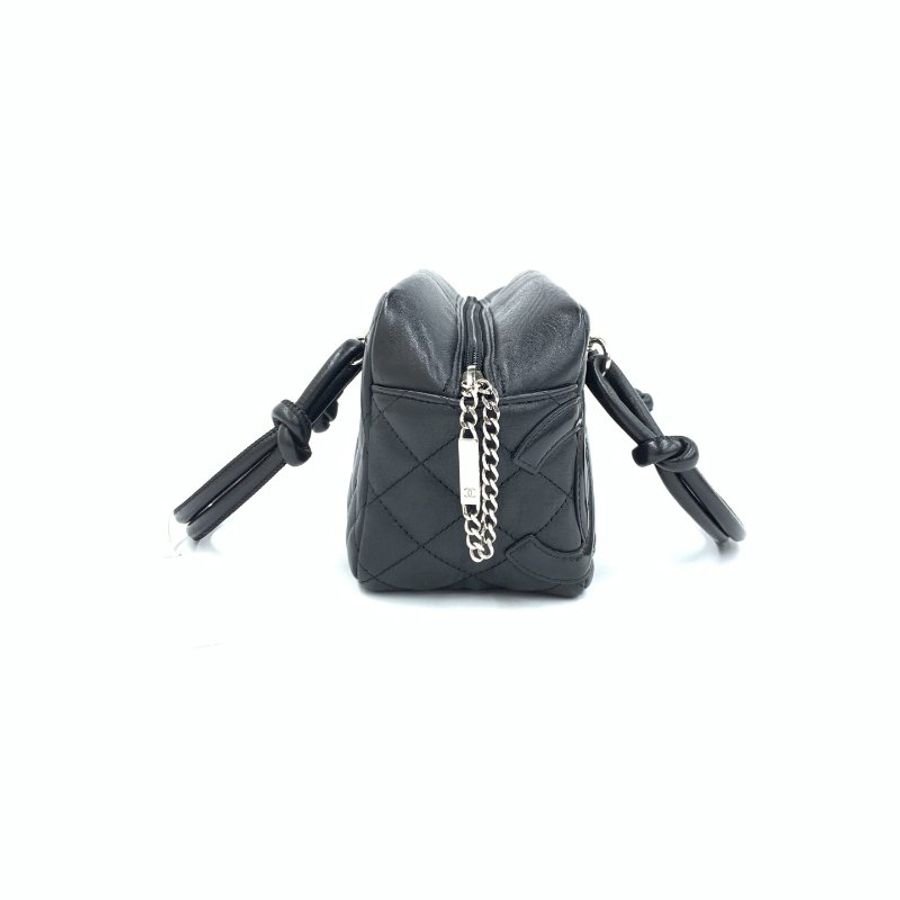 Chanel 黑 康鵬 mini 枕頭 10開 手提包-3