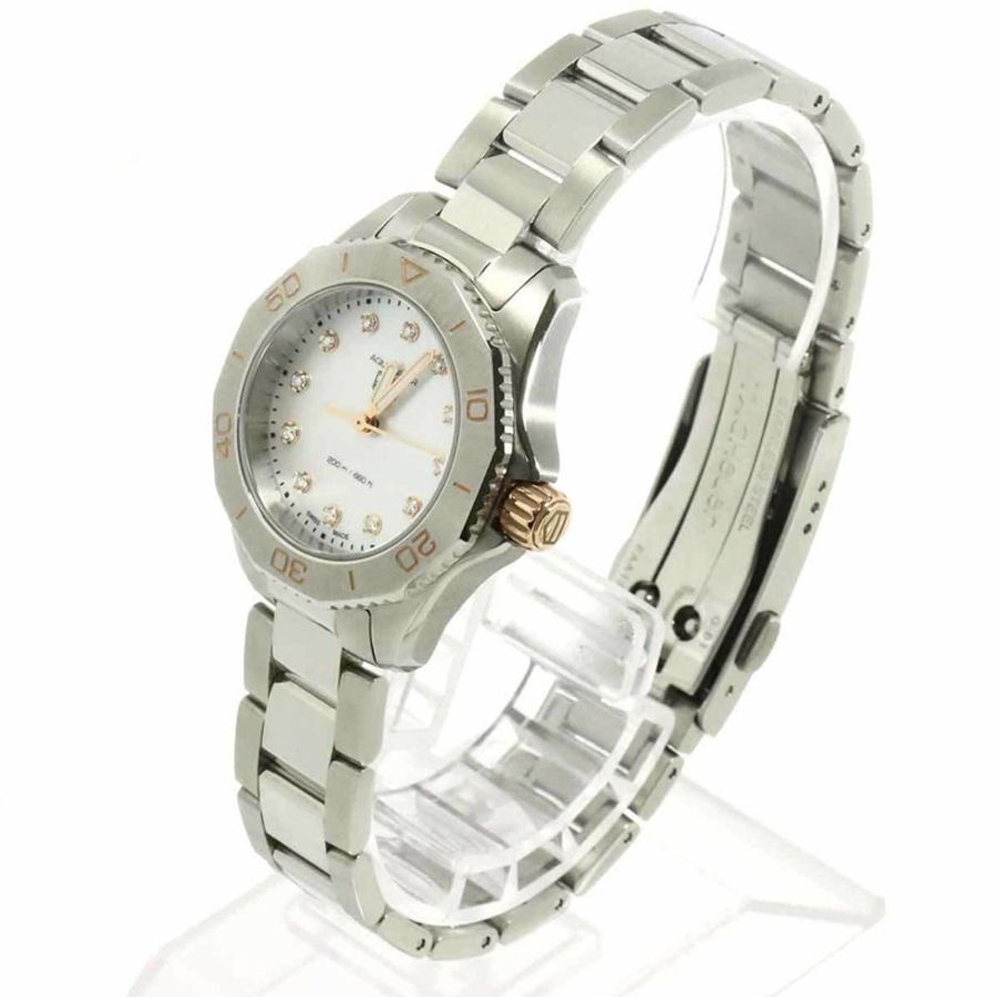 TAG Heuer 豪雅競潛系列專業200公尺潛水錶 WBP1450 12鑽女錶 白色錶殼 石英錶-3
