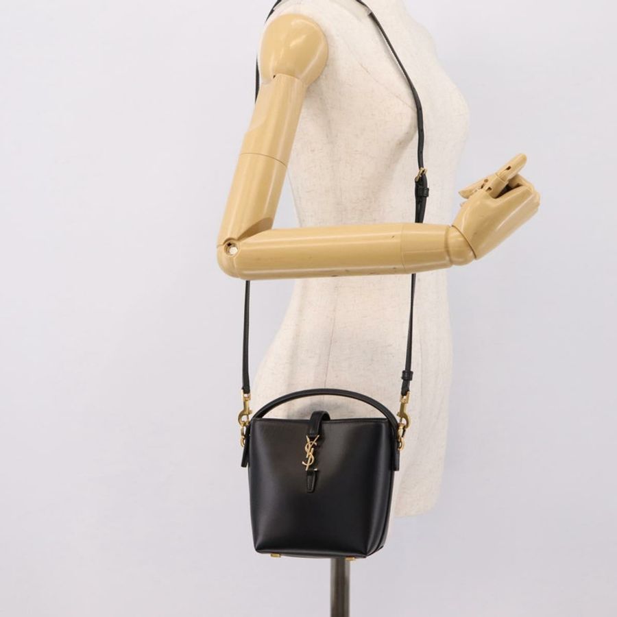 【日本直送】SAINT LAURENT 手提包 皮革 2way 黑色 金色 Auth ka6358M-21