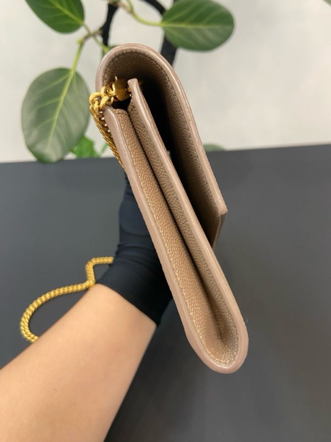 Ysl聖羅蘭 奶茶色信封包-2