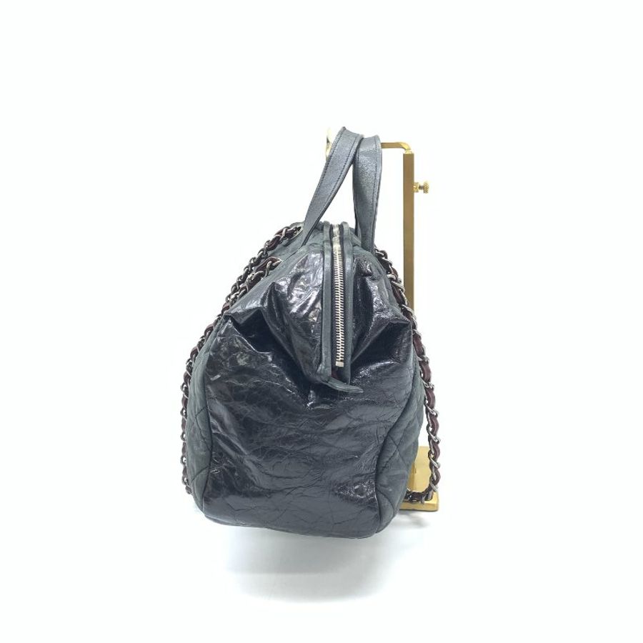 Chanel 黑 保齡球 tote 14開 肩背包-2